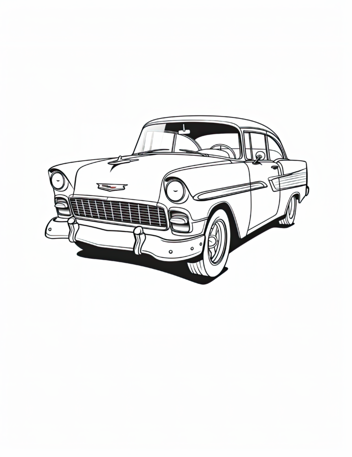 Retro Chevrolet Bel Air Free Coloring Page
