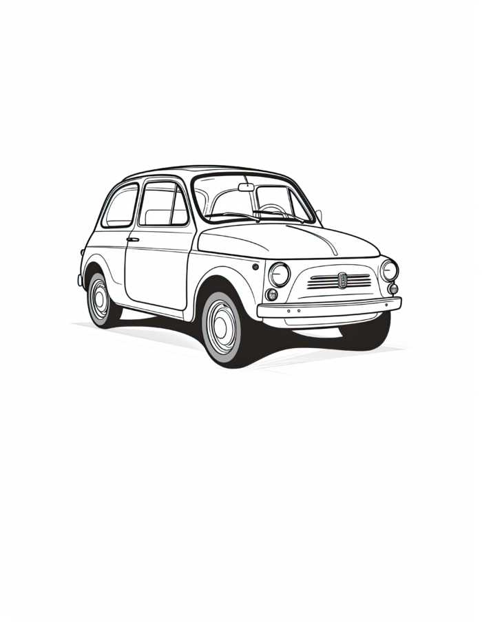 Retro Fiat Coloring Page