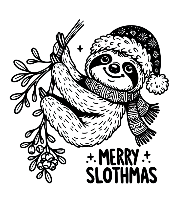 Branch Sloth Coloring Page