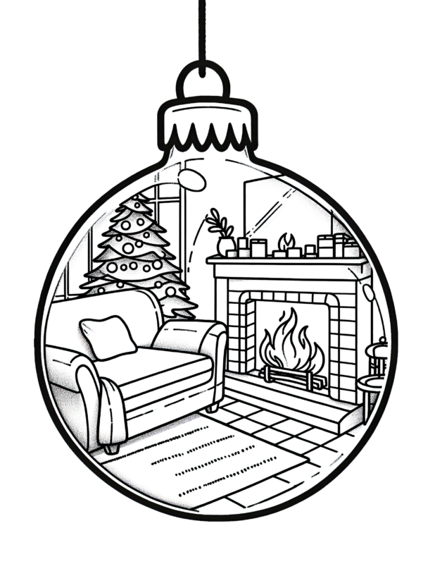 Cozy Ornament Coloring Page