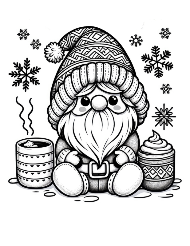 Free Printable Merry Mug - Elf Drinks Coloring Page For Kids And Adults