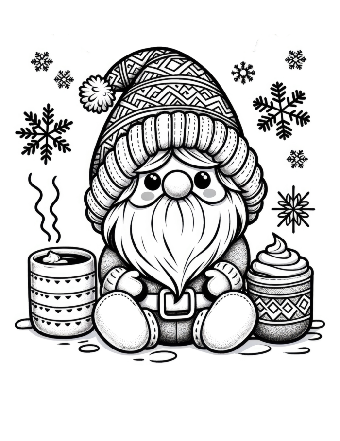 Elf Drinks Coloring Page