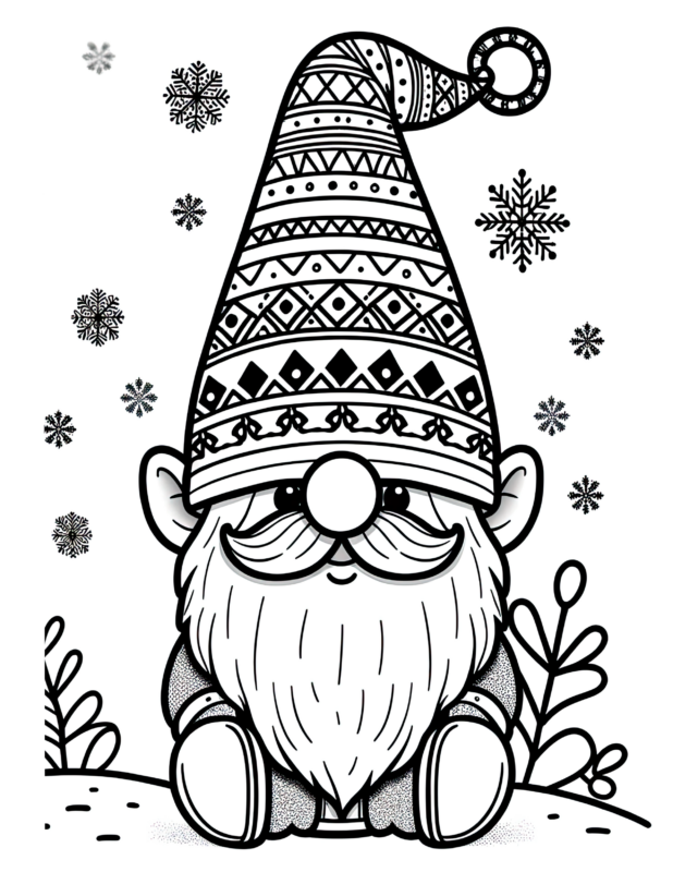 Gnome Elf Coloring Page