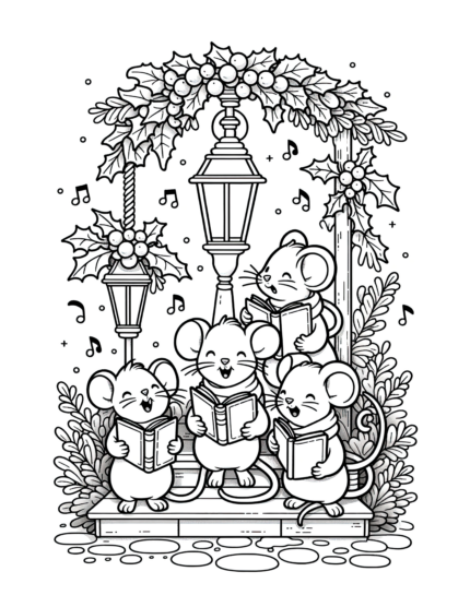 Singing Mice Coloring Page