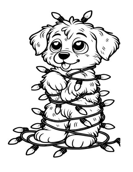 Mischievous Puppy Coloring Page