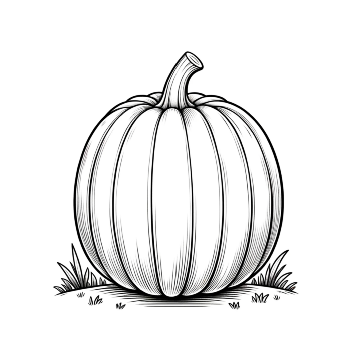 Thanksgiving Fall Pumpkin Coloring Page