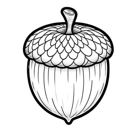 Woodland Gems - Acorn Coloring Page
