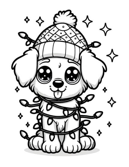 Dog Lights Coloring Page