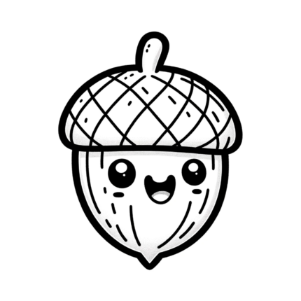Tiny Tokens - Acorn Coloring Page
