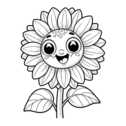 Smiling Petals - Sunflower Coloring Page