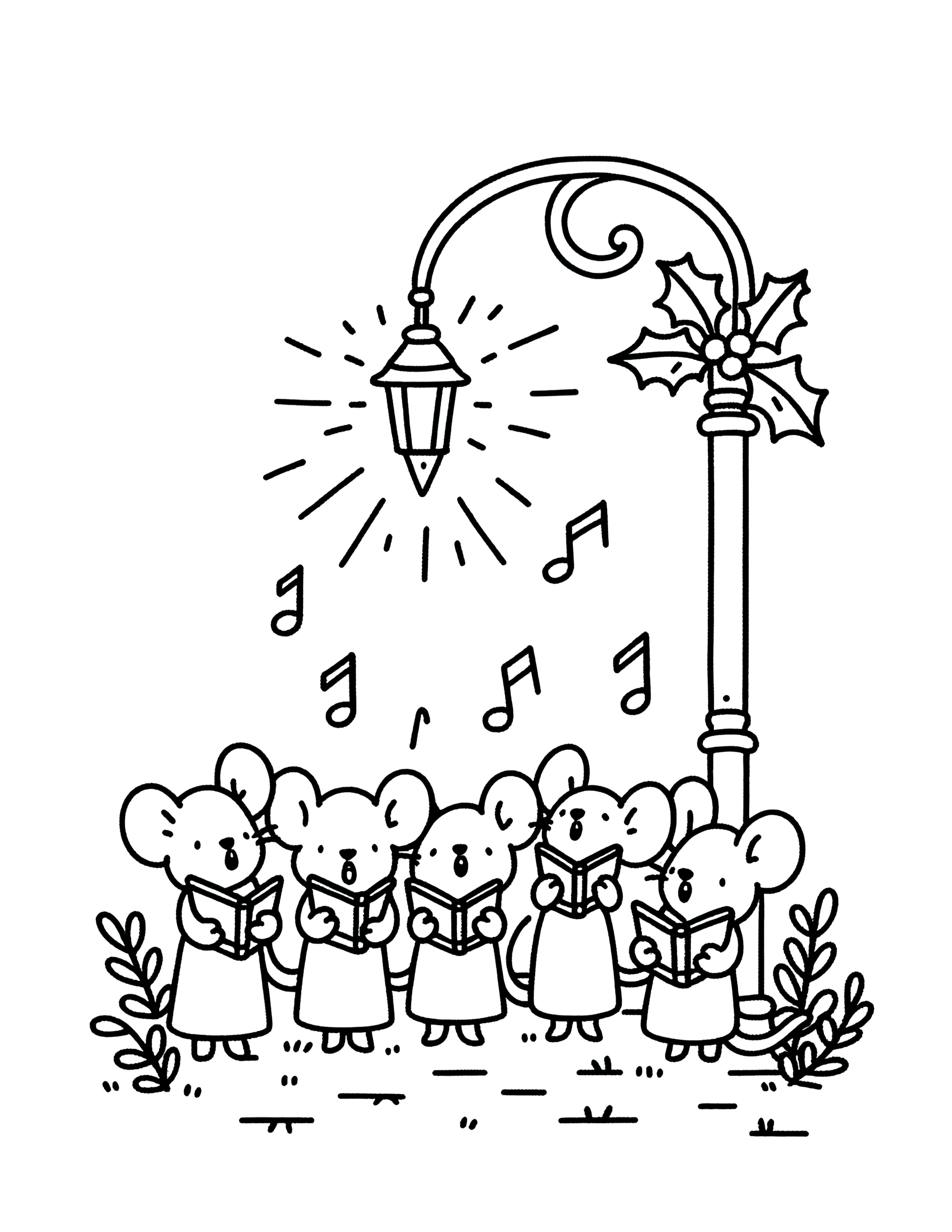 mouse group coloring page