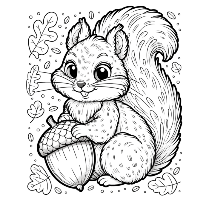 Squirrel Coloring Page