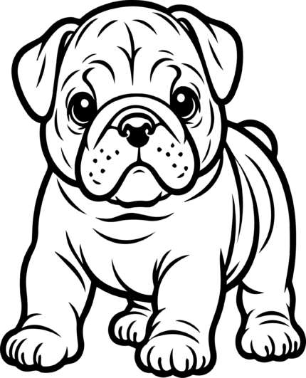Bulldog Puppy Coloring Page