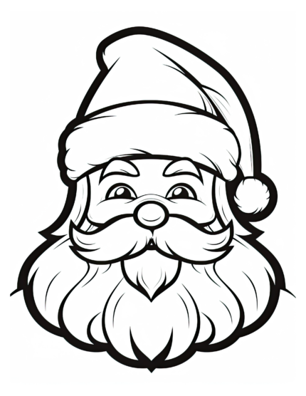 Button Nose Santa Claus Coloring Page