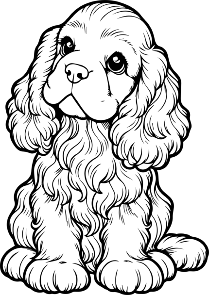 Cocker Spaniel Puppy Coloring Page