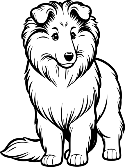 Collie Puppy Coloring Page