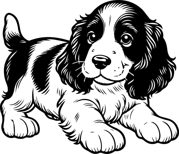 English Springer Spaniel Puppy Coloring Page