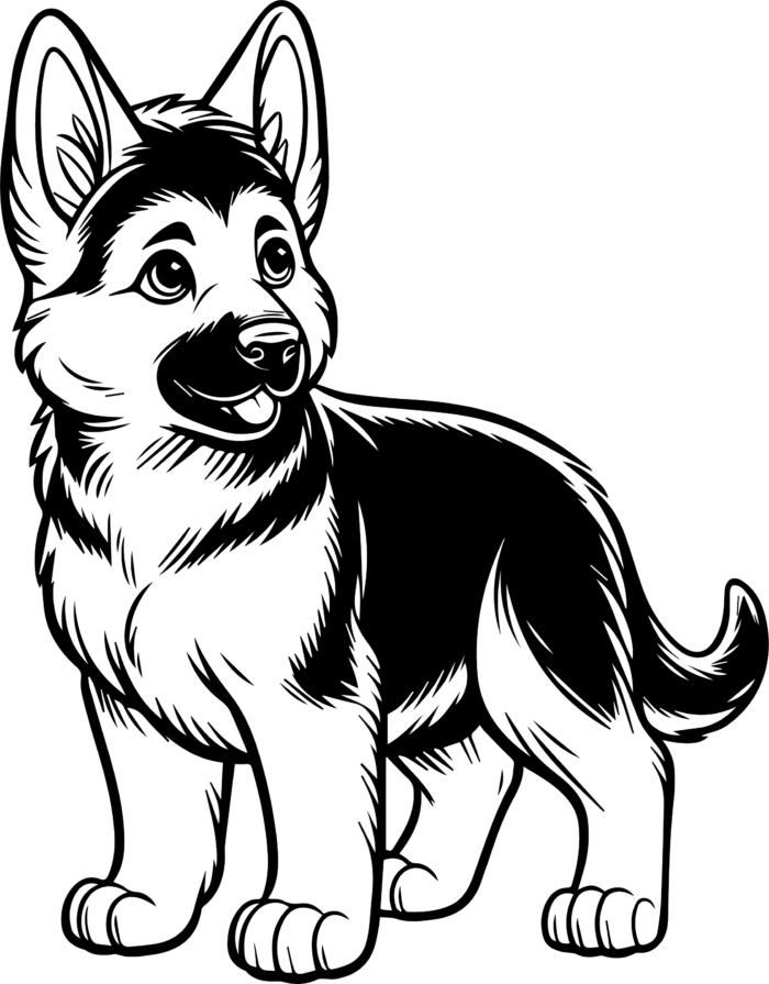 German Shepherd Puppy Coloring Page