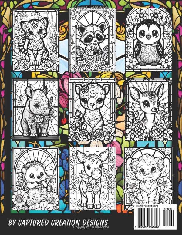 Glassy Wildlife- Stained Glass Coloring Book