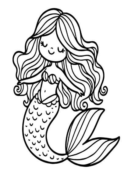 Little Mermaid Coloring Page 1