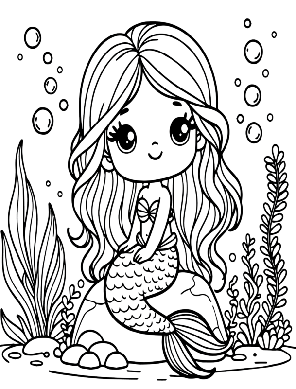 Free Printable Aqua Dreamscapes - Little Mermaid Coloring Page For Kids ...