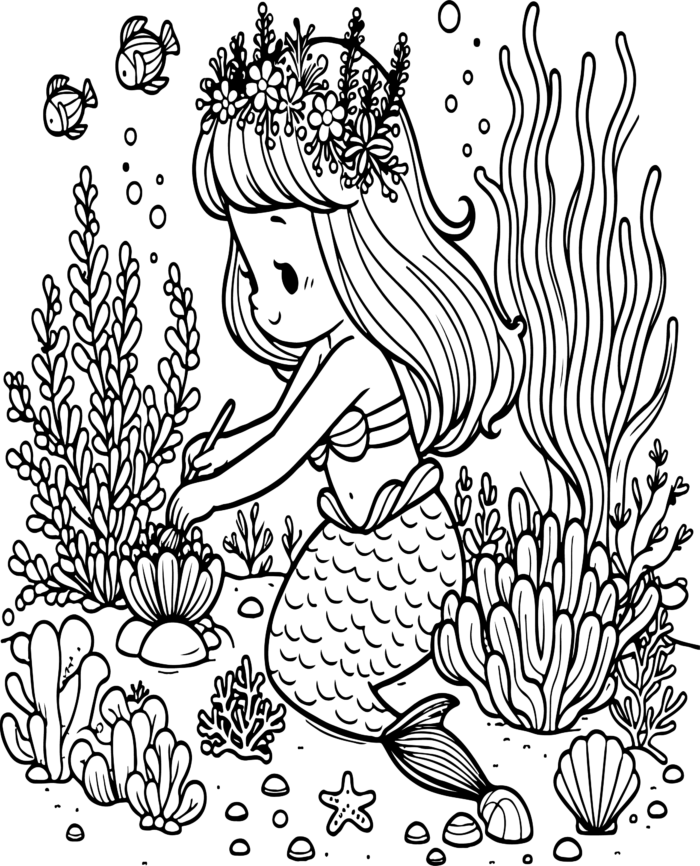 Little Mermaid Coloring Page