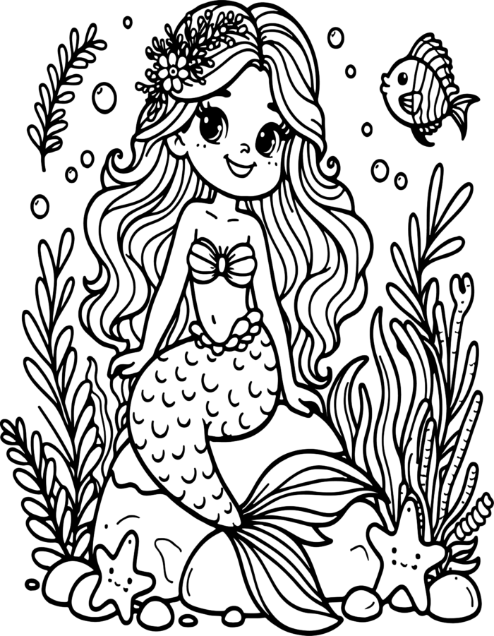 Little Mermaid Coloring Page