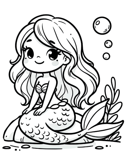 Mermaid Coloring Page
