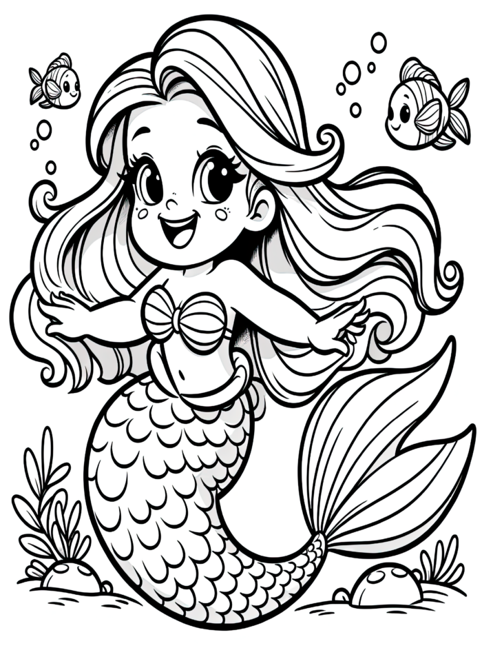 Mermaid Coloring Page