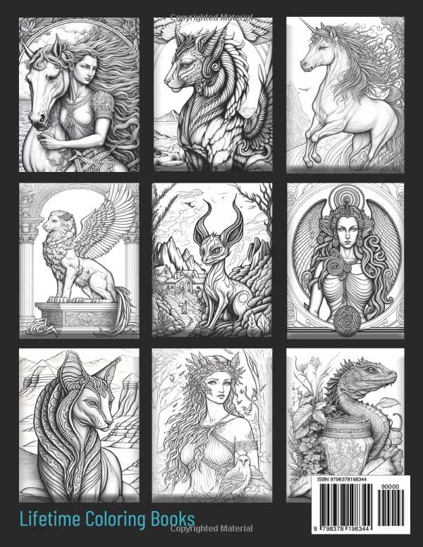Mystical Creatures Coloring Book For Adults b