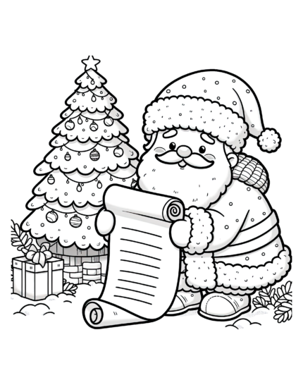 Naughty or Nice - Santa Coloring Page