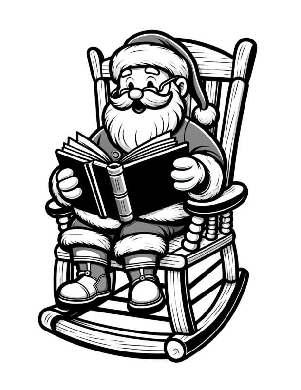 Rock and Rest - Santa Coloring Page
