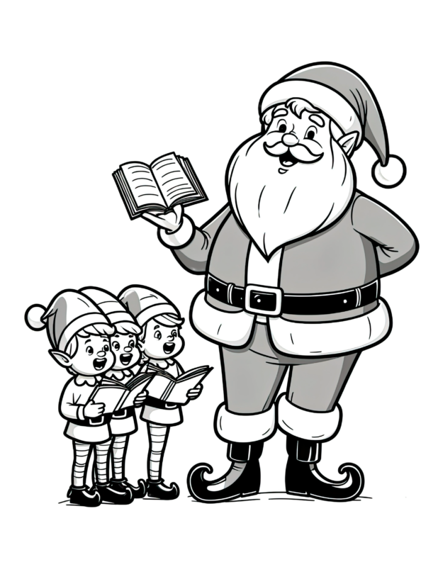Melodies of Joy - Santa Claus Coloring Page