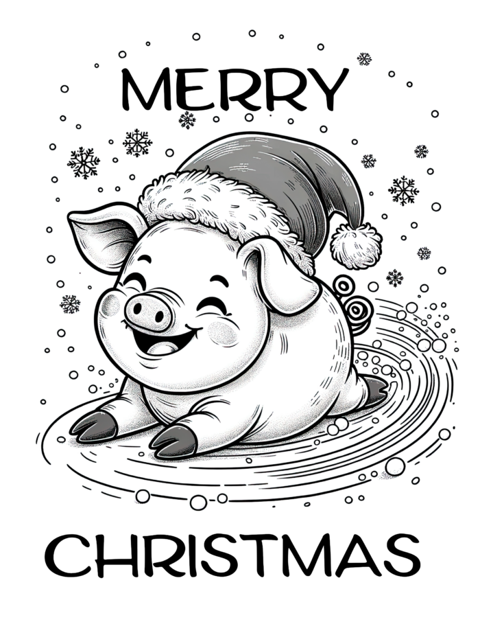 Santa Pig Coloring Page