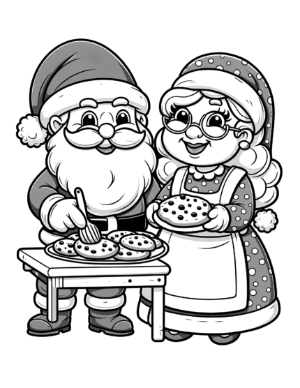 Santa and Mrs Claus Coloring Page
