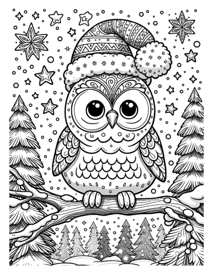 Snow Owl Coloring Page