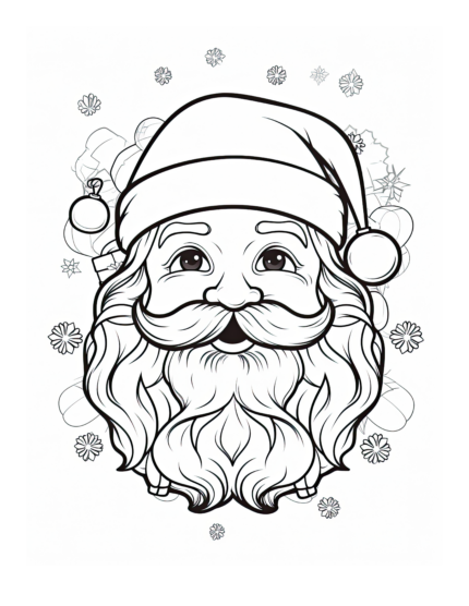 Santa Claus Face Coloring Page