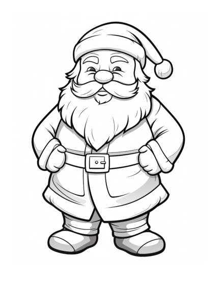 Standing Santa Claus Coloring Page