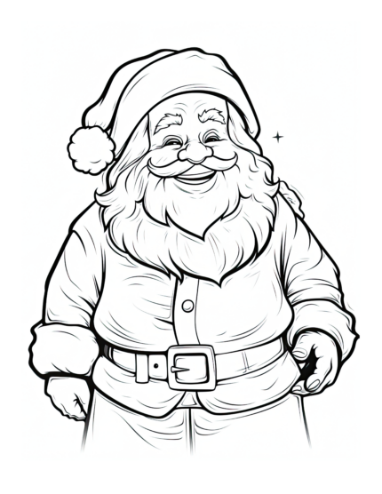Jolly Santa Claus Coloring Page