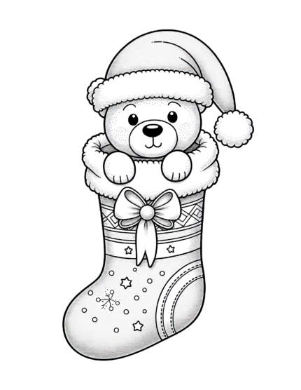 Bear Bow Coloring Page
