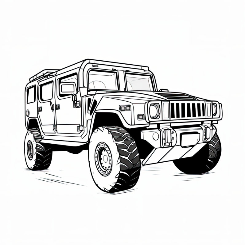 Free Printable Army Hummer Coloring Page For Kids And Adults