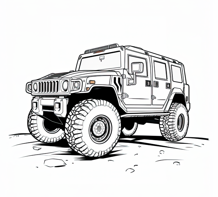 Free Printable Hummer H1 Coloring Page For Kids And Adults