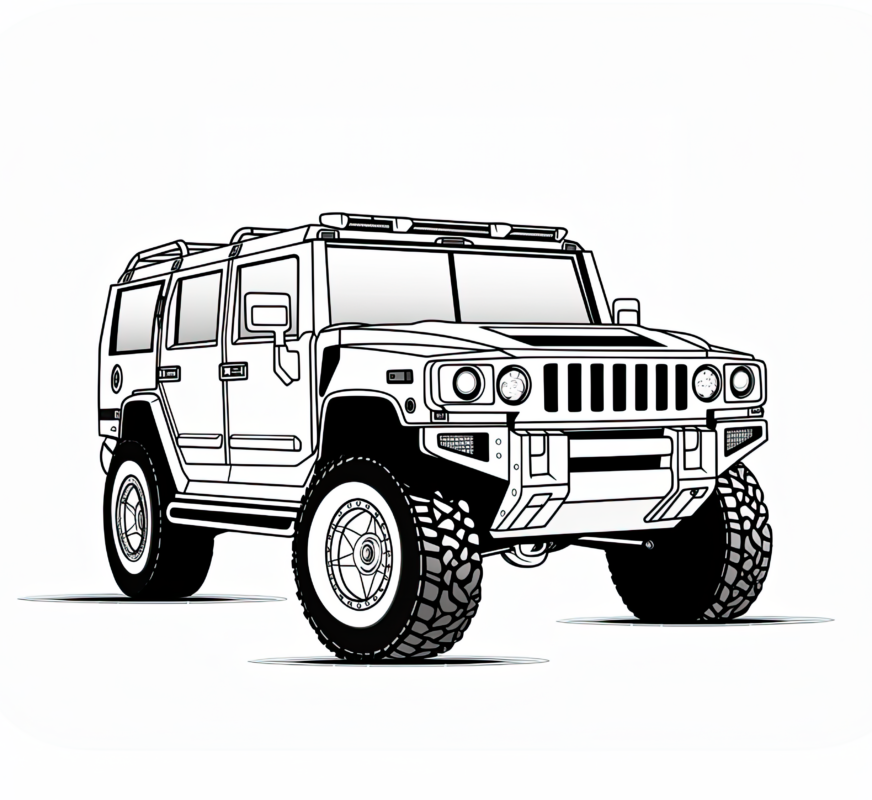 Free Printable Hummer H2 Coloring Page For Kids And Adults