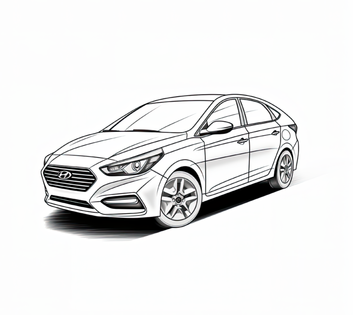 Hyundai Verna Coloring Page