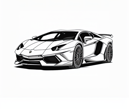 Lamborghini Aventador Supercar Coloring Page