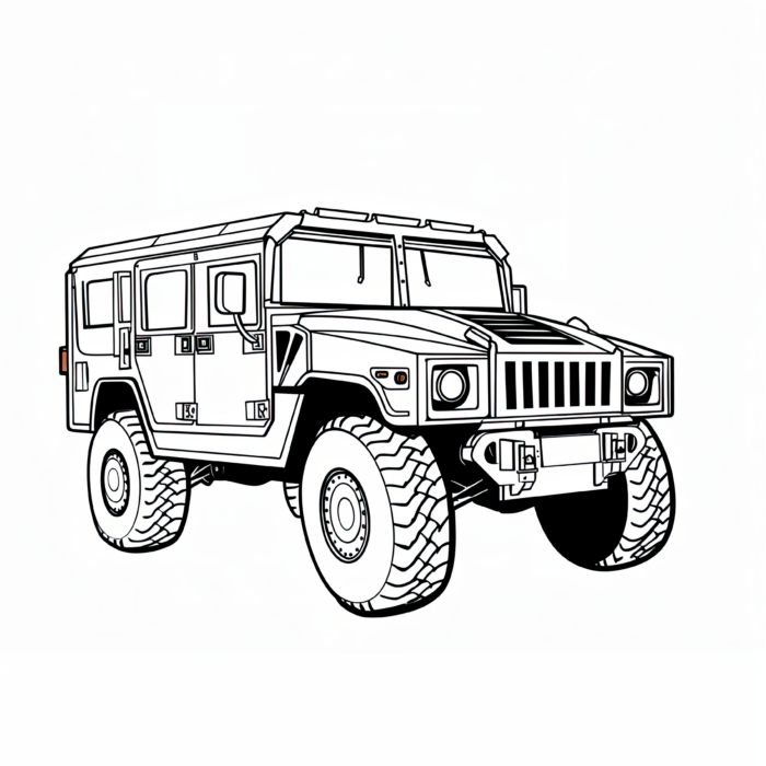 Military Hummer Humvee Coloring Page