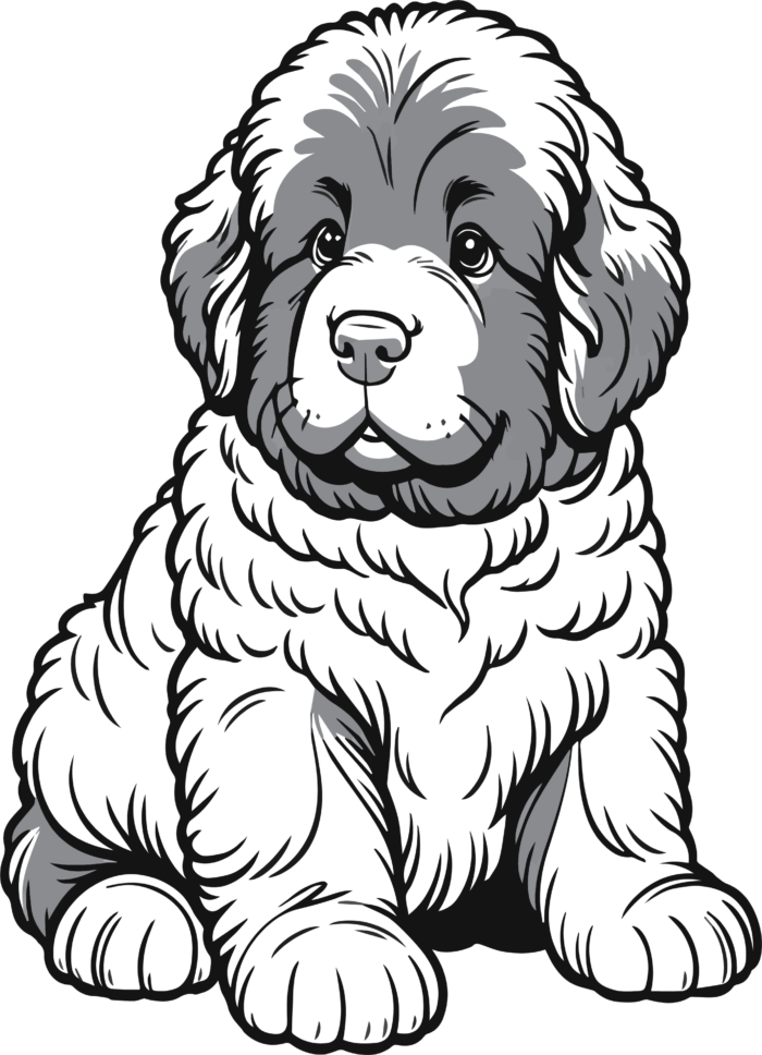 Newfoundland Puppy Coloring Page