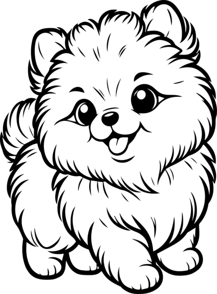 Pomeranian Puppy Coloring Page