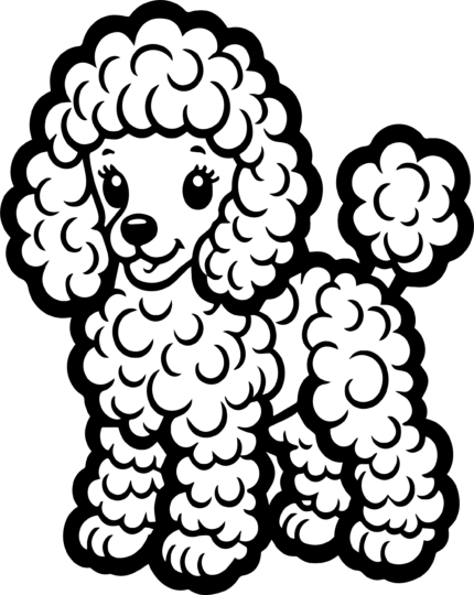Poodle Puppy Coloring Page