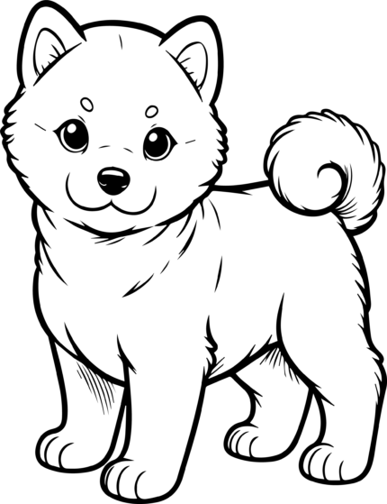Shiba Inu Puppy Coloring Page